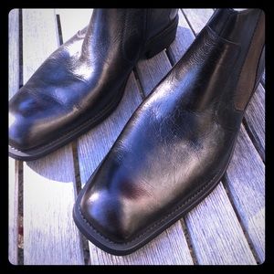 Alfani Men's 13M Brown Leather Square Toe Side-Zip